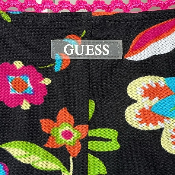 Y2K Guess Women's USA Made Floral Stretch Mesh Removal Straps Mini Dress Small - Picture 7 of 14